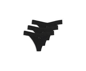 HUGO Slip aus Stretch-Baumwolle mit elegantem Spitzenbesatz - Style TRIPLET LACE STRING, 50557221 Schwarz XL