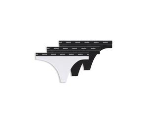 HUGO Slip aus Stretch-Baumwolle mit Logo-Bund - Style TRIPLET THONG STRIPE, 50469681 Weiß / Schwarz XL