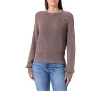 HUGO Strickpullover aus Baumwolle mit Happy HUGO Logo - Style Slipery_B, 50554206 Braun L