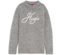 HUGO Oversize-fit alpaca-blend sweater with script logo - Style Sloguinny, 50569398 Grau XL