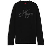 HUGO Oversize-fit alpaca-blend sweater with script logo - Style Sloguinny, 50569398 Schwarz XS