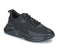 HUGO Herren Sneaker - Leon Runn cvpu, Turnschuhe, Schnürung, Materialmix, Logo Schwarz EU 43