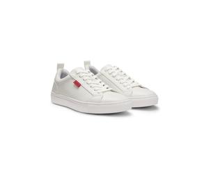 HUGO Sneakers aus Kunstleder mit rotem Logo-Etikett - Style Morrie_Tenn_napu_N, 50541210 Weiß 43