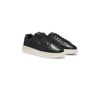 HUGO Sneakers aus Nappaleder mit goldfarbenem Logo - Style Neston_tenn_fllt, 50569002 Schwarz 44
