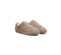 HUGO Sneakers aus Veloursleder mit Stack-Logo - Style Mystie_Lowp_sd, 50563530 Hellbraun 40