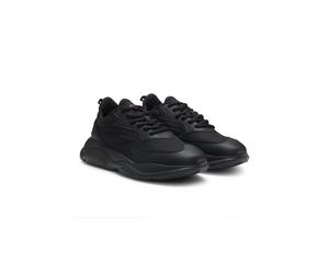 HUGO Sneakers in Canvas-Optik mit Logo an der Ferse - Style Leon_Runn_cvpu_N, 50536960 Schwarz 39
