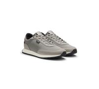 HUGO Sneakers mit Strick-Obermaterial und Logo-Fähnchen - Style Icelin_runn_knmf, 50563472 Hellgrau 42