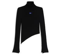 Rollkragenpullover HUGO BLUE "Somyna", Damen, Gr. XL, schwarz (schwarz 001), Rippstrick, Obermaterial: 56% Viskose, 42% Polyamid, 2% Elasthan, unifarben, figurbetont, hoch geschlossener Ausschnitt, Är