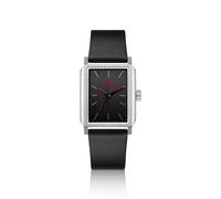 HUGO #Steeze rechteckige Uhr aus Edelstahl mit schwarzem Zifferblatt - Style #STEEZE, 58858280 Schwarz ONESI