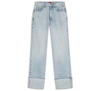 HUGO Straight-Fit Jeans aus blauem Denim mit umgeschlagenem Hosensaum - Style Gilissi_6, 50563500 Hellblau 25/30