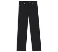 HUGO Straight-Fit Jeans aus schwarzem Stretch-Denim - Style Elyah_B, 50520606 Schwarz 27/32