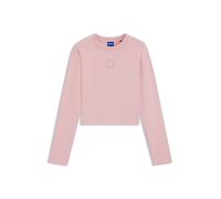 HUGO Stretch-Top aus Baumwolle mit Happy HUGO Logo und Strasssteinen - Style Daliriee_B, 50555738 Hellrosa S