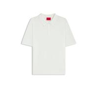 HUGO Strick-Poloshirt mit verdeckter Knopfleiste - Style San Peter-CV, 50536672 Weiß XXL
