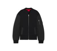 HUGO Strickjacke mit kontrastfarbenen Ärmeln - Style Sybrun, 50546999 Schwarz XL