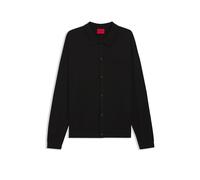 HUGO Regular-Fit Strickjacke mit Rippbündchen - Style San Jordan-CV, 50553663 Schwarz S