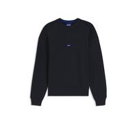 HUGO Strickpullover aus Baumwolle mit blauem Logo-Aufnäher - Style San Casey-C1, 50553601 Dunkelblau M