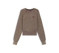 HUGO Strickpullover aus Baumwolle mit Happy HUGO Logo - Style Slipery_B, 50554206 Braun S