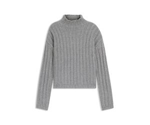 HUGO Strickpullover mit Ripp-Struktur - Style Safineyny, 50550210 Hellgrau S