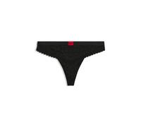 String HUGO UNDERWEAR "SAVANA", Damen, Gr. L, schwarz 001, Obermaterial: 90% Polyamid, 10% Elasthan, körpernah, Unterhosen String, aus Spitze mit Leopardenmuster und Logo am Bund (33893434-L) schwarz