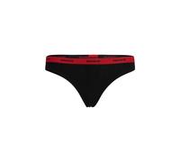 HUGO String aus Stretch-Baumwolle mit sich wiederholenden Logos am Bund - Style THONG STRIPE PYP, 50510622 Schwarz L
