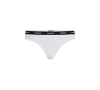 HUGO String aus Stretch-Baumwolle mit sich wiederholenden Logos am Bund - Style THONG STRIPE PYP, 50510622 Weiß S