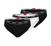 HUGO Slip Triplet Brief Stripe aus Stretch-Baumwolle mit Logo-Bund 3er-Pack Damen Weiß/Schwarz XL