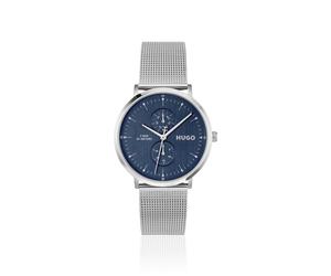 HUGO Style silberfarbene Uhr mit blauem Zifferblatt - Style #STYLE, 58733319 Silberfarben ONESI