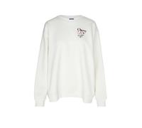Sweatshirt HUGO "Classic Crew", Damen, Gr. L, weiß (open weiß 110), Sweatware, Obermaterial: 100% Baumwolle, bedruckt, unifarben, relaxed fit hüftbedeckend, Rundhals, Rippbündchen, Sweatshirts Sweatsh