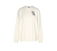 Sweatshirt HUGO BLUE "Classic Crew", Damen, Gr. L, open weiß 110, Sweatware, Obermaterial: 100% Baumwolle, bedruckt, normal, Rundhals, Rippbündchen, Sweatshirts Sweatshirt, mit großem Rückenprint (269