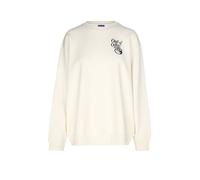 Sweatshirt HUGO BLUE "Classic Crew", Damen, Gr. S, open weiß 110, Sweatware, Obermaterial: 100% Baumwolle, bedruckt, normal, Rundhals, Rippbündchen, Sweatshirts Sweatshirt, mit großem Rückenprint (269
