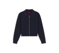 HUGO Sweatjacke mit Reißverschluss und Stack-Logo am Zipper - Style Dadrid, 50563134 Dunkelblau S
