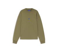 HUGO Sweatshirt aus Baumwoll-Terry mit blauem Logo-Label - Style Nedro, 50522359 Olive M