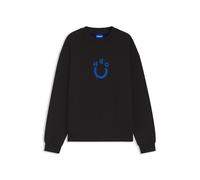 HUGO Sweatshirt aus Baumwoll-Terry mit Happy HUGO - Style Nucavex, 50560062 Schwarz S