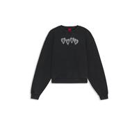 HUGO Sweatshirt aus Baumwoll-Terry mit Herz-Logo - Style Deroxina_8, 50555824 Schwarz XS