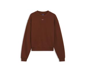 HUGO Sweatshirt aus Baumwoll-Terry mit Logo-Badge - Style Delessa_B_1, 50534344 Braun XXL