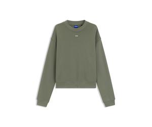 HUGO Sweatshirt aus Baumwoll-Terry mit Logo-Badge - Style Delessa_B_1, 50534344 Grün XS
