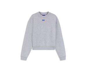 HUGO Sweatshirt aus Baumwoll-Terry mit Logo-Badge - Style Delessa_B_1, 50534344 Hellgrau XXL