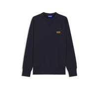 HUGO Sweatshirt aus Baumwoll-Terry mit Logo-Badge - Style Nevacrew, 50564038 Dunkelblau M