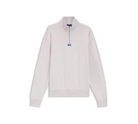 HUGO Sweatshirt aus Baumwoll-Terry mit Reißverschluss am Kragen und Logo-Aufnäher - Style Neeler, 50522367 Flieder XXL