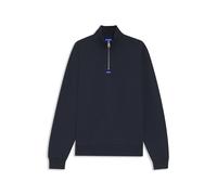 HUGO Sweatshirt aus Baumwoll-Terry mit Reißverschluss am Kragen und Logo-Aufnäher - Style Neeler, 50522367 Dunkelblau L
