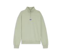 HUGO Sweatshirt Neeler 50522367 - Baumwoll-Terry, Reißverschluss am Kragen, Logo-Aufnäher - Hellgrün L