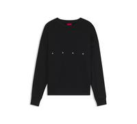 HUGO Sweatshirt aus Baumwolle mit Logo-Stickerei und Grafik-Print - Style Darislong, 50563465 Schwarz XS
