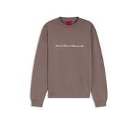HUGO Sweatshirt aus Baumwolle mit weit gesetztem Logo-Print - Style Datrisweat, 50568124 Hellbraun S