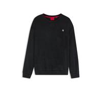 Sweatshirt HUGO UNDERWEAR, Herren, Gr. L (52), schwarz, Samt, Obermaterial: 95% Polyester, 5% Elasthan, unifarben, relaxed fit normal, Rundhals, abgesteppte Kante, Sweatshirts, Rundhalsausschnitt, rel