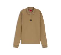 HUGO Sweatshirt aus strukturiertem Baumwoll-Mix mit Polokragen - Style Dabins, 50563051 Beige L