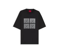 HUGO T-Shirt aus Baumwoll-Jersey mit Artwork im Biker-Stil - Style Draxon, 50558405 Schwarz S