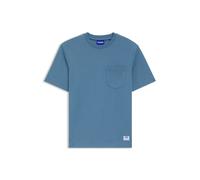 HUGO T-Shirt aus Baumwoll-Jersey mit aufgesetzter Tasche und Logo-Label - Style Nestite, 50549108 Blau M