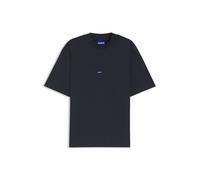 HUGO T-Shirt aus Baumwoll-Jersey mit blauem Logo-Aufnäher - Style Nieros, 50509991 Dunkelblau M
