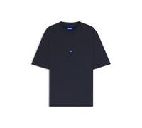 HUGO Regular-Fit T-Shirt aus Baumwoll-Jersey mit blauem Logo-Patch - Style Nieros, 50509991 Dunkelblau XS