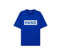 HUGO T-Shirt aus Baumwoll-Jersey mit blauem Logo-Print - Style Nico, 50522376 Blau XS